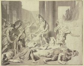 Die Gegner des Perseus versteinern beim Anblick des abgeschlagenen Medusenhauptes
