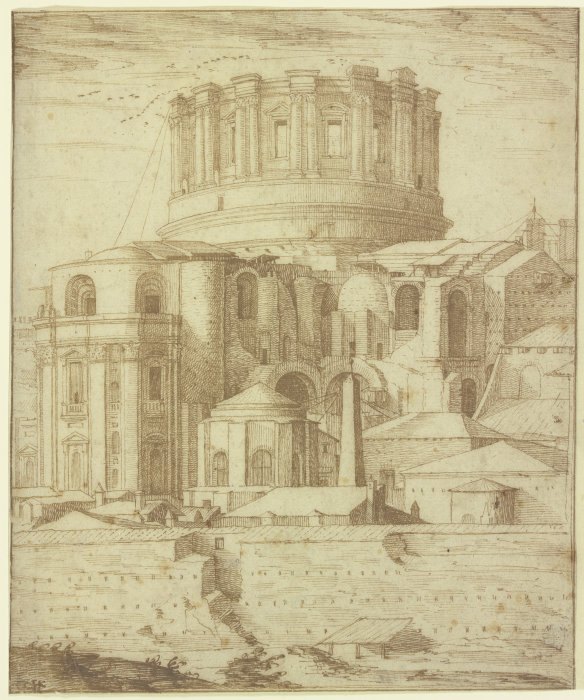 Die im Bau befindliche Kirche Neu-St.-Peter in Rom von Südosten gesehen de Anonym