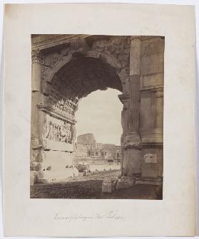 Rome: View through the Arch of Titus to the Colosseum