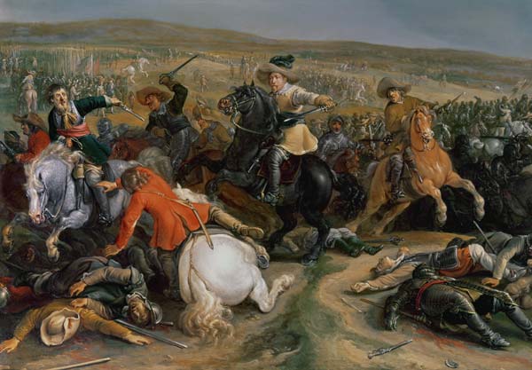 Gustavus II Adolphus, King of Sweden (1595-1632) leading a cavalry charge at the Battle of Lutzen de Anonymous