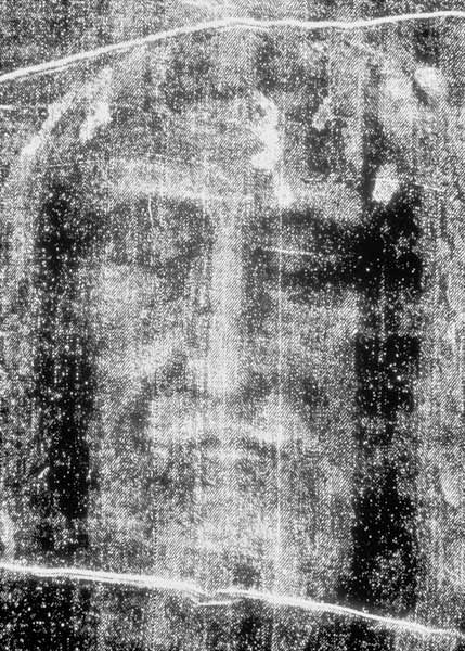 Turin shroud, head in negative de Anonymous