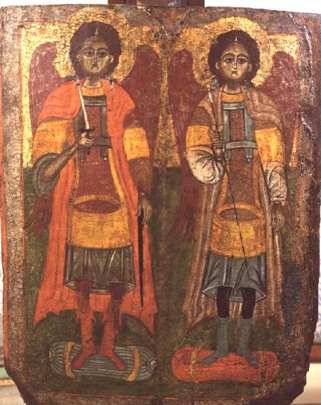 Archangels Michael and Gabriel, Byzantine icon,early period de Anonymous