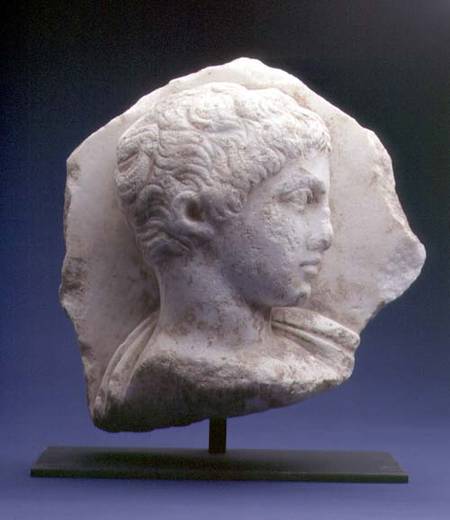 Attic relief fragment depicting the bust of a male youth in profileGreek de Anonymous