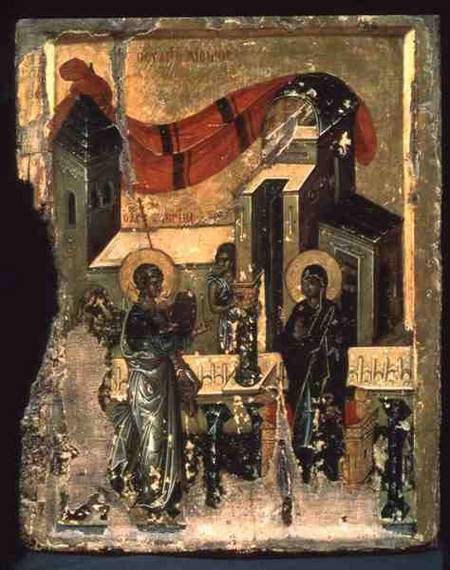 Byzantine icon of the Annunciation (14th century) de Anonymous