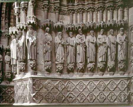 Central Portal of the West Facadedetail of Apostle figures on the left of the door de Anonymous