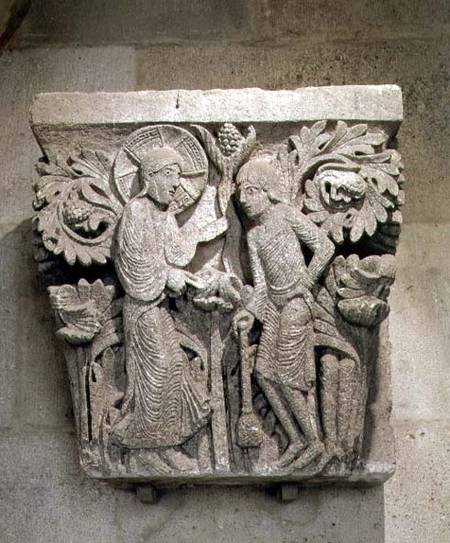 Column capital depicting Christ and James the Less de Anonymous