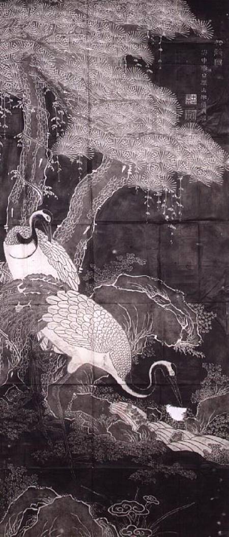 Cranes and pine trees by Chu Chi-i, the subject is a popular Taoist symbol of the long life that is de Anonymous