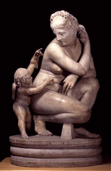 Crouching Venus with CupidRoman copy after the Hellenistic original de Anonymous