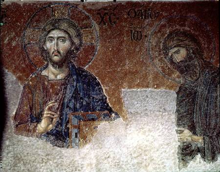 Deesis Christ with St. John the Baptist detail de Anonymous
