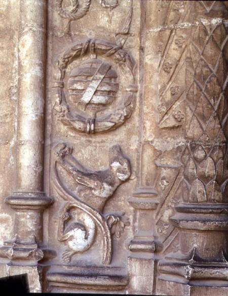 Detail of a dog, from the Cloisters,Manueline Gothic de Anonymous