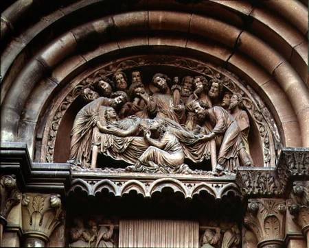 The Dormition of the Virgintympanum from the double portal of the south transept de Anonymous