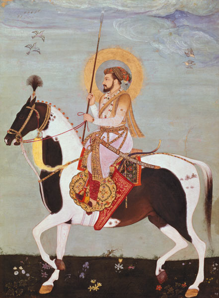 Equestrian portrait of Shah Jahan (1592-1666), 5th Mogul Emperor of Hindustan,Indian de Anonymous
