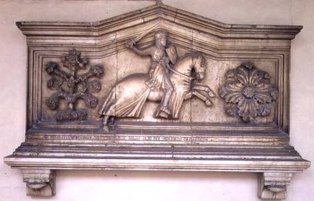 Front section of the sarcophagus of Guglielmo Berardi da Narbonakilled in the Battle of Campaldino i de Anonymous
