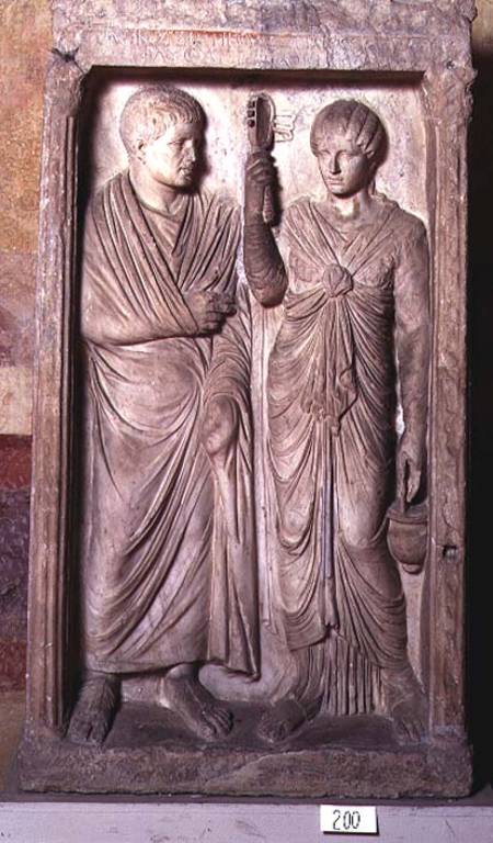 Funeral statue with married couple Greek de Anonymous