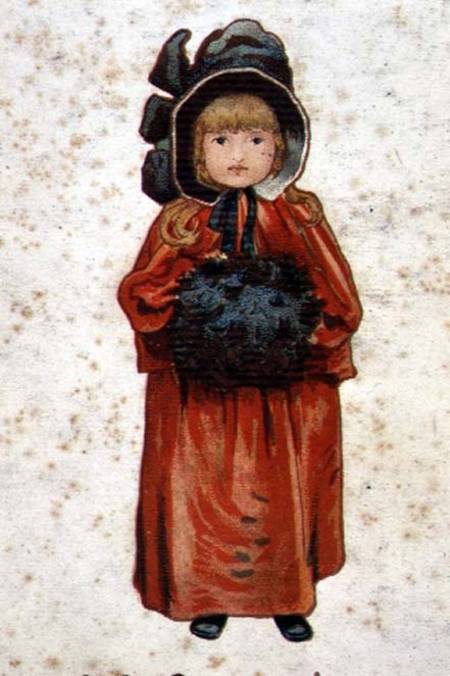 Girl with a muff, Victorian de Anonymous