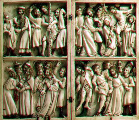 Ivory diptych with gospel subjectsFrench de Anonymous
