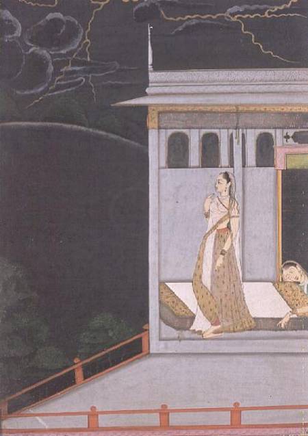Lady waiting for her lover, from the 'Vasakasayya Nayika', one of the heroines of Hindu Rhetoric de Anonymous