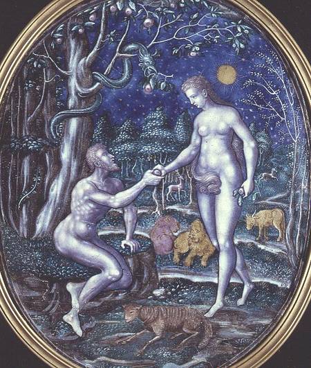 Limoges plaque depicting Adam and Eve de Anonymous