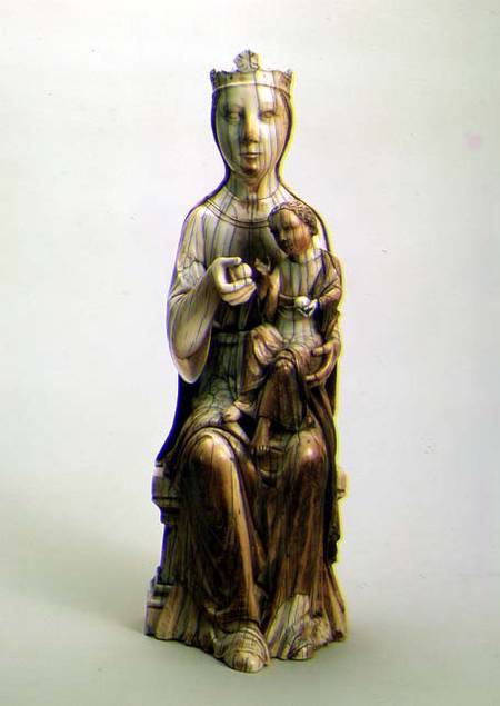 Madonna and Child, ivory statue,French de Anonymous