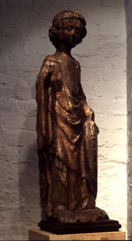 Polychrome walnut figure of St. Michael de Anonymous