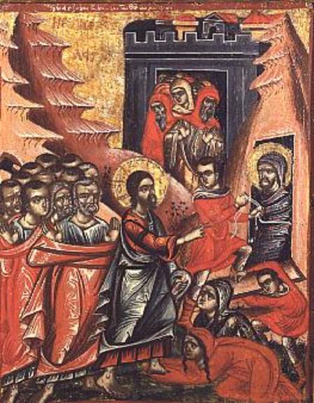 Raising of LazarusGreek Icon from Epirus de Anonymous