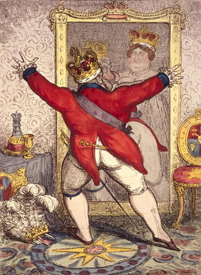 Reflection: To be, or not to be?, cartoon of King George IV of England (1762-1830), 1820 (print) de Anonymous