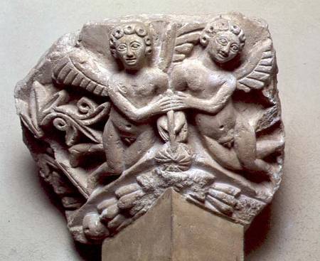Relief of Two Angels Holding a GarlandEgyptian Coptic Period de Anonymous