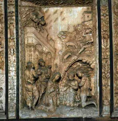 Relief Panel depicting the Adoration of the Infant Christ de Anonymous