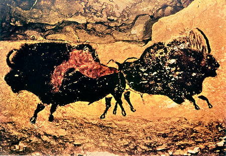 Rock painting of bison de Anonymous