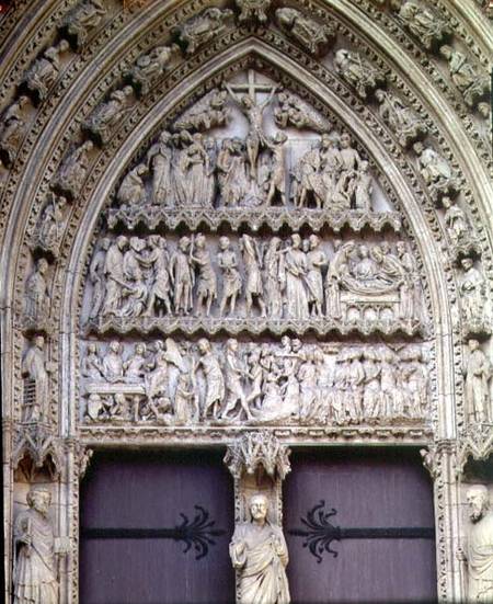Scenes from the Passion and Resurrection cycle, tympanum of the south transept portal,the Porte de l de Anonymous