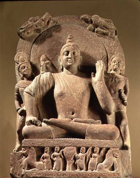 Seated Bodhisattva, carved red sandstone, Mathura,UP de Anonymous