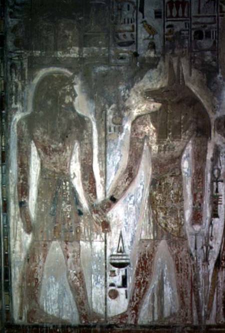 Seti I (1303-1290 BC) and Anubis in the Tomb of SetiDynasty XIX New Kingdom de Anonymous