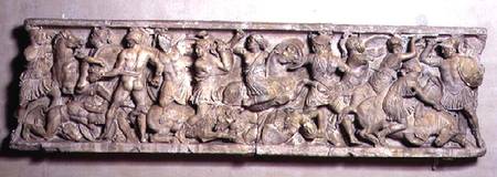 Side of a sarcophagus depicting the battle between the Greeks and the AmazonsRoman de Anonymous