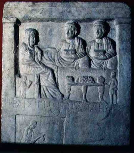 Stela Relief of a Funeral Banquet  with Greek inscription Asia Minor de Anonymous