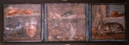Still Life of Birds, a Lobster and a Rabbit,from Herculaneum de Anonymous