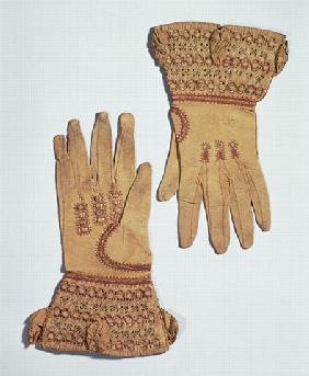 Gloves belonging to Queen Anne, 17th century