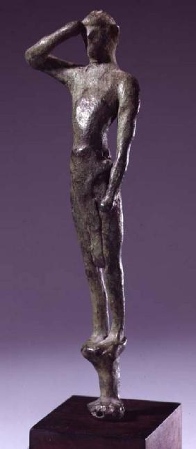 Man at prayer, Archaic Greek bronze sculpture some in the Grotto of Psychso, Crete