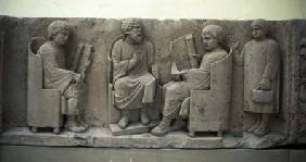 School scene, from Neumagen,Roman relief panel