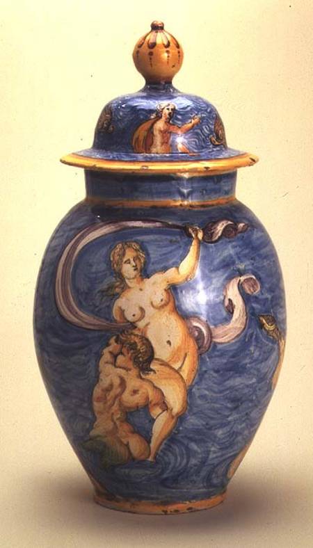 Vase, decorated with sea deities,Nevers de Anonymous