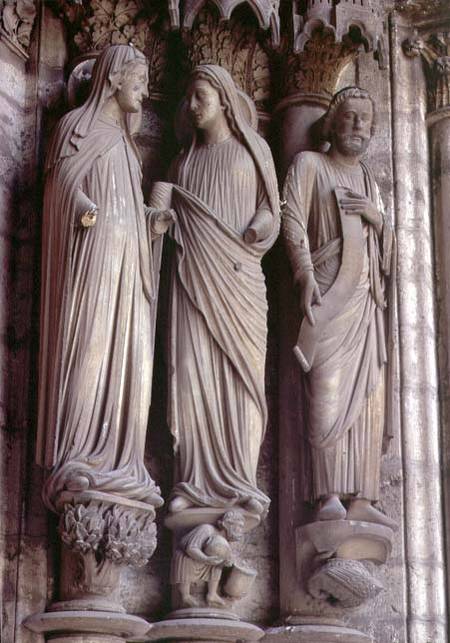 The Visitationcolumn statues from the east portal (Adoration doorway) of the north transept de Anonymous