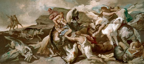 Amazons hunting wolves de Anselm Feuerbach