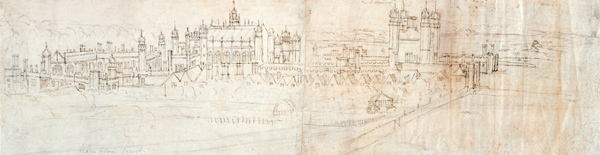 View of Hampton Court from the North, from 'The Panorama of London' de Anthonis van den Wyngaerde