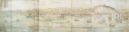 Malaga (pen and ink and w/c on paper) de Anthonis van den Wyngaerde