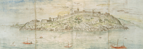 Panoramic View of Tarragona, Spain  and de Anthonis van den Wyngaerde