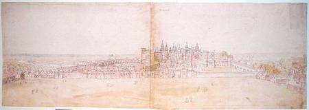 Richmond Palace from the North-west (pen and ink and w/c on paper) de Anthonis van den Wyngaerde
