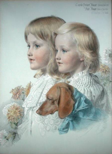 Portrait of Conrad and Violet Flower de Anthony Frederick Augustus Sandys
