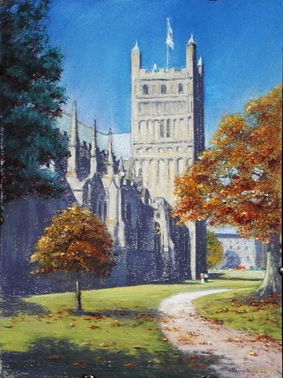 Exeter Cathedral - North Tower, 2003 (pastel on paper)  de Anthony  Rule
