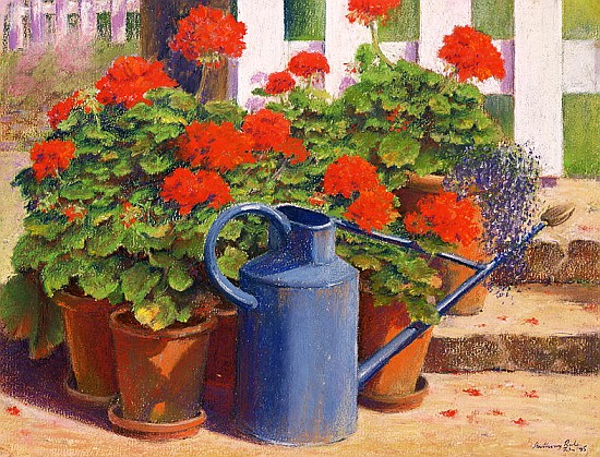 The blue watering can, 1995 (pastel on paper)  de Anthony  Rule