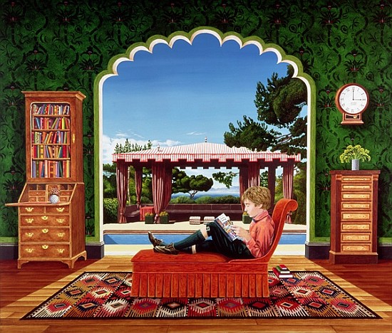 Boy Reading, 1983 (acrylic on board)  de Anthony  Southcombe