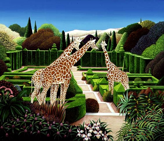 Giraffes in a Garden, 1980 (acrylic on board)  de Anthony  Southcombe